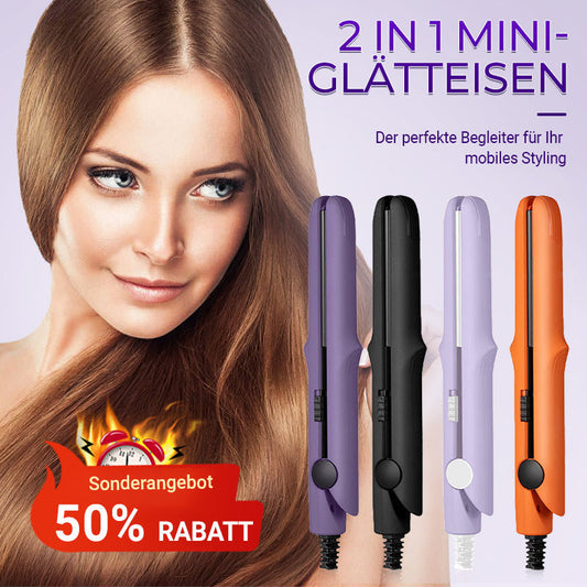 🔥Heißer Verkauf  49% RABATT🔥2-in-1-Mini-Lockenstab und Glätteisen