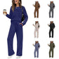 🔥LETZTER TAG 50 % RABATT👍✨Set aus Damen-Oberteil mit Rundhalsausschnitt und Hose mit Kordelzug