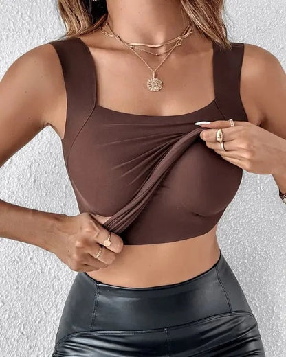 👚 🔥60.000+ VERKAUFT!💐Damen-Thermotops mit Rundhalsausschnitt und integriertem BH