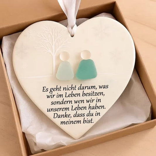 💓🎁Herzförmige Seeglas-Freundschaftsdekoration🌊✨Von der Natur geformt und von Hand gefertigt