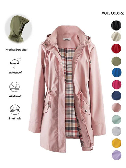 🧥LETZTER TAG DES AUSVERKAUFS 50 % RABATT🌧️💧Ultimative wasserdichte Jacke mit Karomuster für Damen🍃