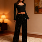 💖Letzter Tag Verkauf 50% Rabatt💃Damen Paillette Sparkle Breite Bein Hose mit elastischem Bund