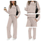 🔥LETZTER TAG 50 % RABATT👍✨Set aus Damen-Oberteil mit Rundhalsausschnitt und Hose mit Kordelzug