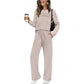 🔥LETZTER TAG 50 % RABATT👍✨Set aus Damen-Oberteil mit Rundhalsausschnitt und Hose mit Kordelzug