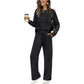 🔥LETZTER TAG 50 % RABATT👍✨Set aus Damen-Oberteil mit Rundhalsausschnitt und Hose mit Kordelzug